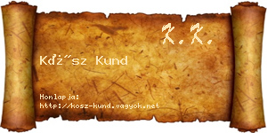 Kósz Kund névjegykártya
